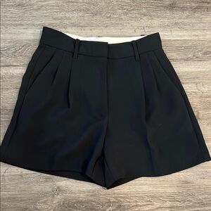 Women's Black Pleated Shorts